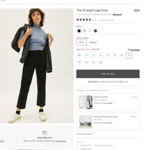 Black Everlane Straight Leg Crop Pant (Short) 12